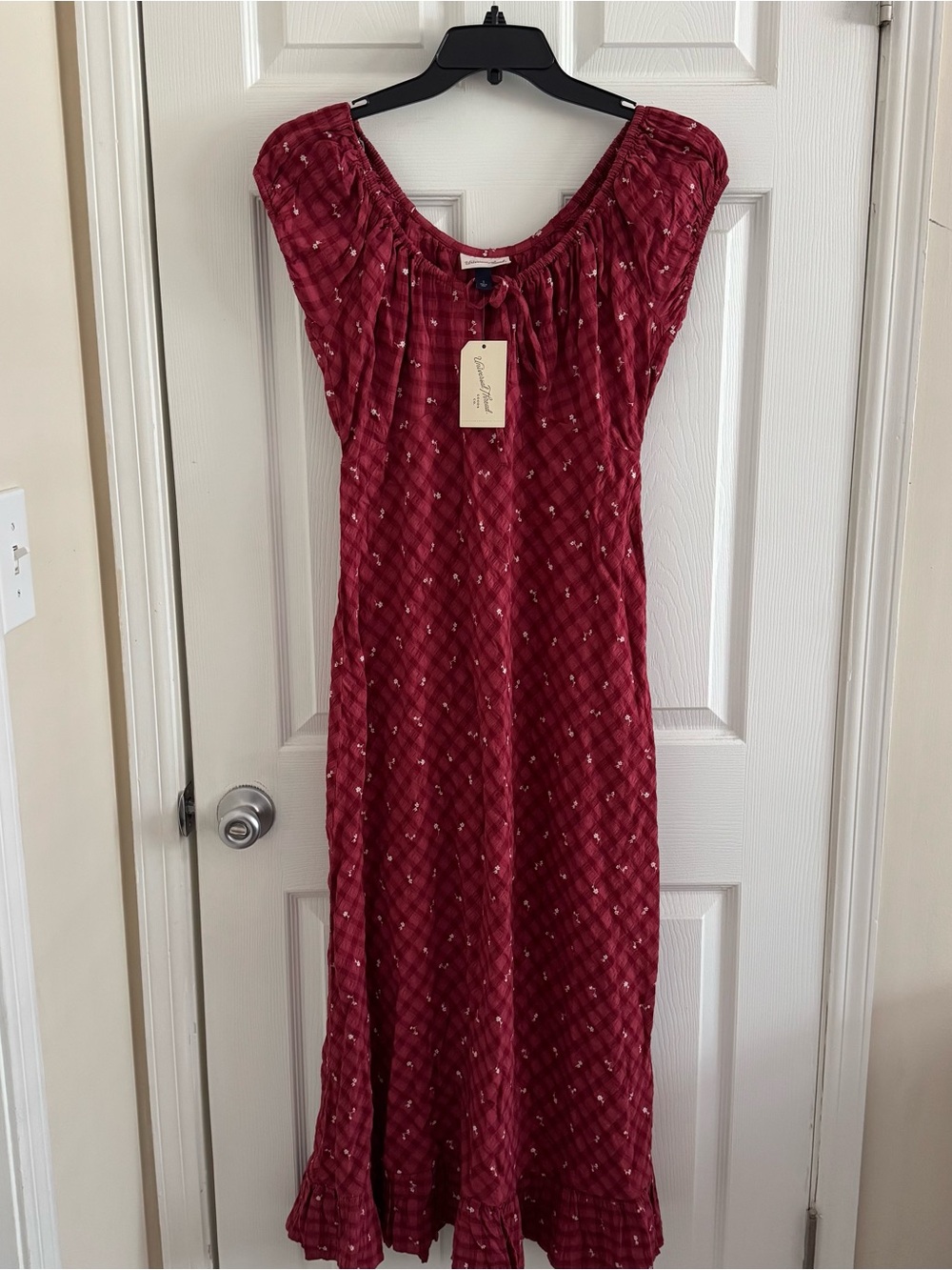 Universal Thread red floral textured maxi dress